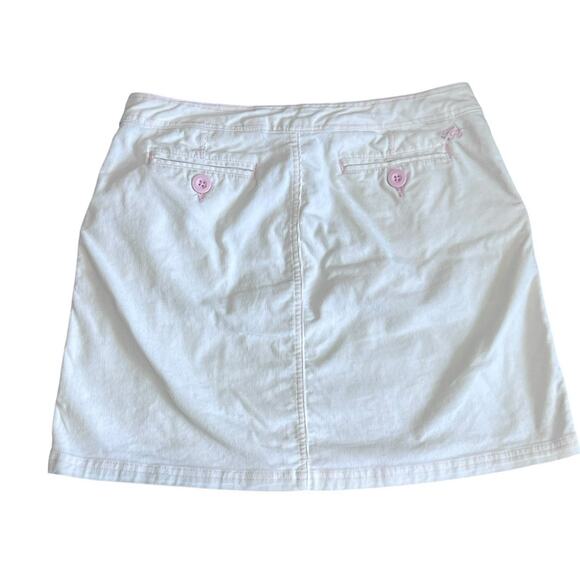 Tommy Hilfiger Corduroy Mini Skirt Y2K Pink Rainbow Belt Flap Pockets Size 8 - Picture 4 of 6